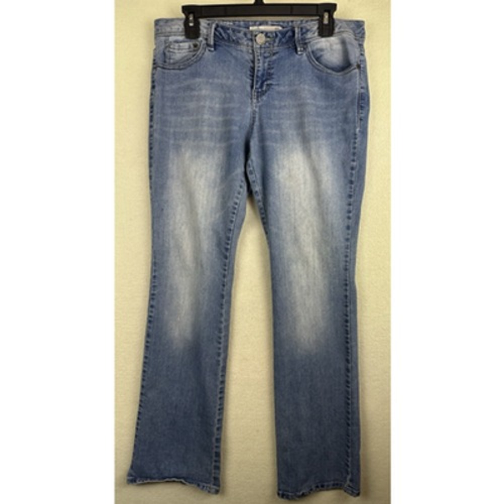 Route 66 Bootcut Jeans Womens Size 10 Mid Rise Denim Blue Distressed